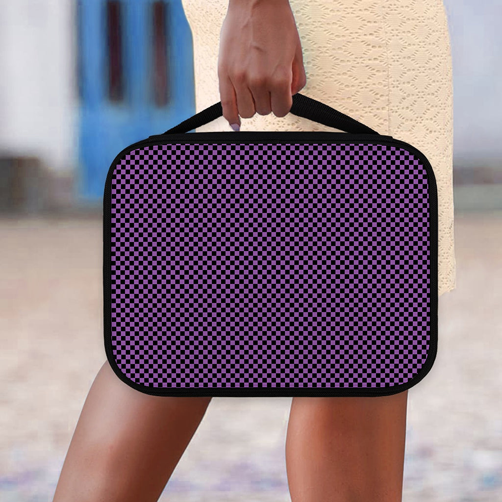 Purple And Black Checkered Pattern Print Classic Bible Case