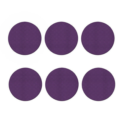 Purple And Black Checkered Pattern Print Coaster Set