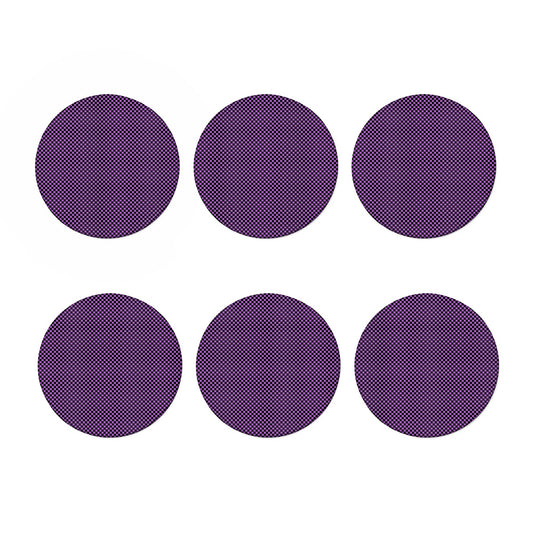 Purple And Black Checkered Pattern Print Coaster Set