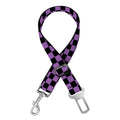 Purple And Black Checkered Pattern Print Dog Seat Belt