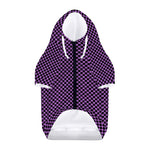 Purple And Black Checkered Pattern Print Dog Zip Up Hoodie