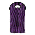 Purple And Black Checkered Pattern Print Double Neoprene Wine Tote