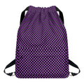 Purple And Black Checkered Pattern Print Drawstring Backpack