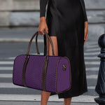 Purple And Black Checkered Pattern Print Duffle Bag