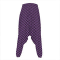 Purple And Black Checkered Pattern Print Hammer Pants