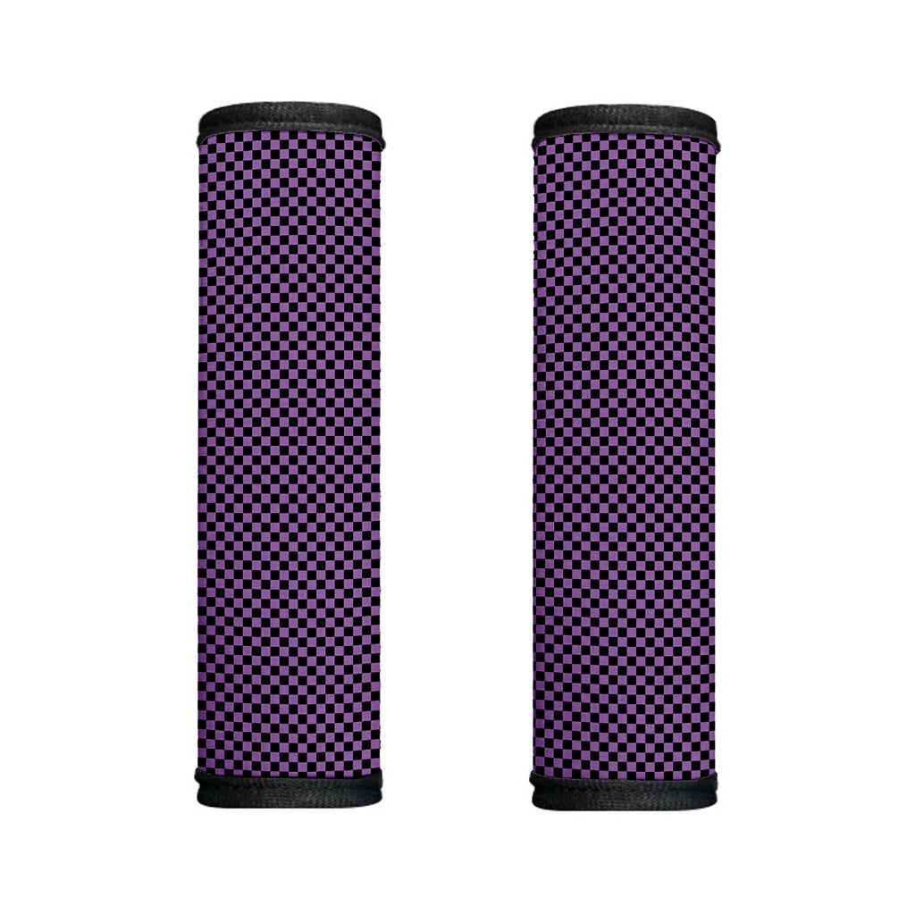 Purple And Black Checkered Pattern Print Handle Covers