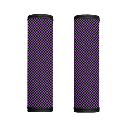 Purple And Black Checkered Pattern Print Handle Covers