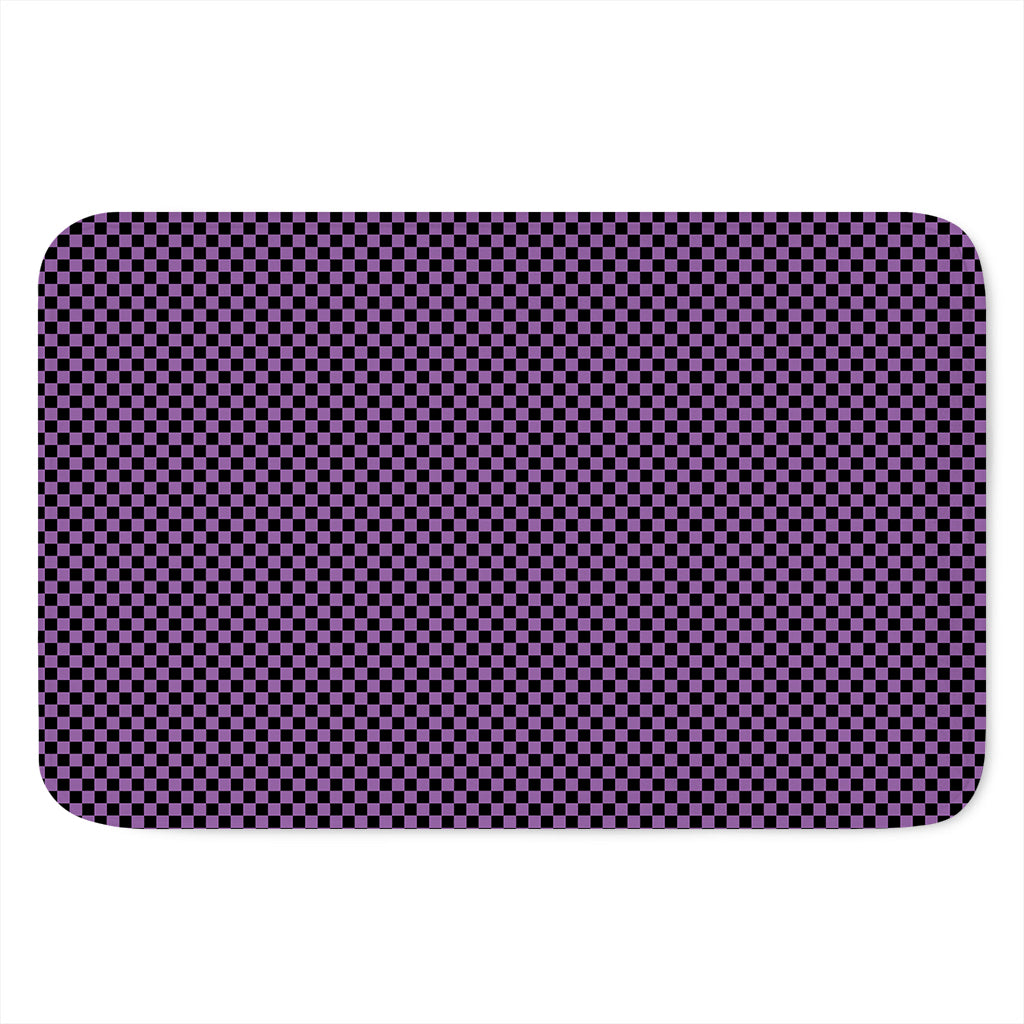Purple And Black Checkered Pattern Print Indoor Door Mat