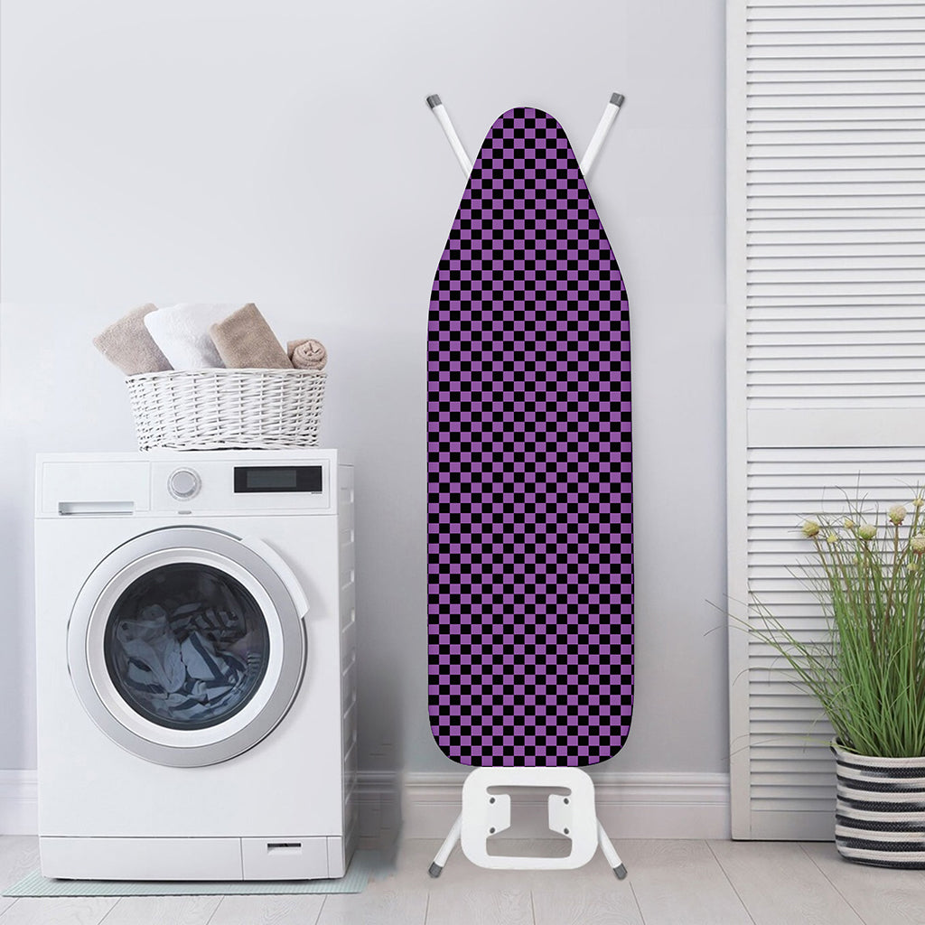 Purple And Black Checkered Pattern Print Ironing Board Cover