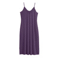 Purple And Black Checkered Pattern Print Jersey Midi Cami Dress