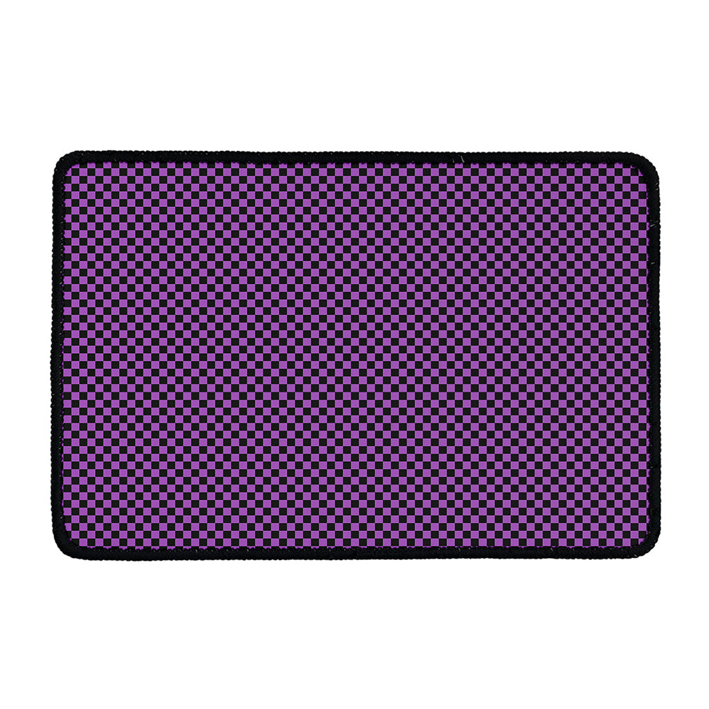 Purple And Black Checkered Pattern Print Kitchen Mat