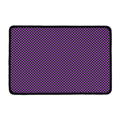Purple And Black Checkered Pattern Print Kitchen Mat