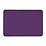 Purple And Black Checkered Pattern Print Kitchen Mat