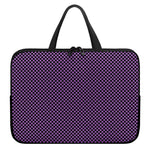 Purple And Black Checkered Pattern Print Laptop Sleeve With Handle