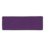 Purple And Black Checkered Pattern Print Long Kitchen Mat
