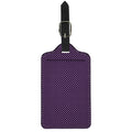 Purple And Black Checkered Pattern Print Luggage Tag