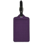Purple And Black Checkered Pattern Print Luggage Tag
