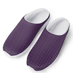 Purple And Black Checkered Pattern Print Mesh Casual Shoes