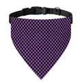 Purple And Black Checkered Pattern Print Over The Collar Dog Bandana