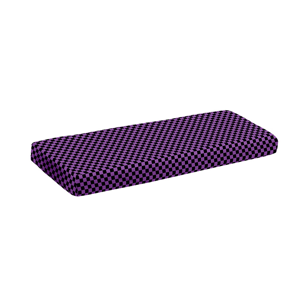 Purple And Black Checkered Pattern Print Piano Keyboard Cover