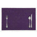 Purple And Black Checkered Pattern Print Placemat