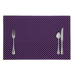 Purple And Black Checkered Pattern Print Placemat