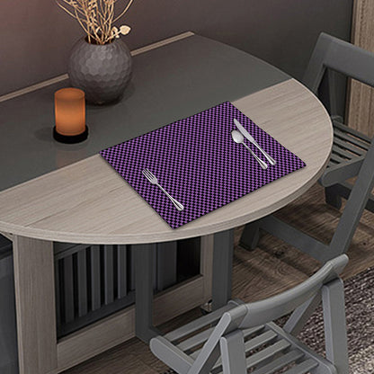 Purple And Black Checkered Pattern Print Placemat