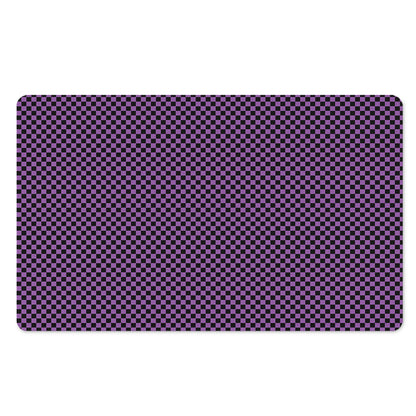 Purple And Black Checkered Pattern Print Polyester Doormat