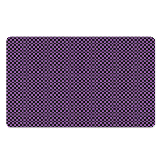 Purple And Black Checkered Pattern Print Polyester Doormat