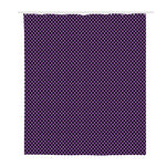 Purple And Black Checkered Pattern Print Polyester Shower Curtain