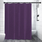 Purple And Black Checkered Pattern Print Premium Shower Curtain