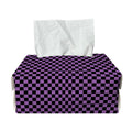 Purple And Black Checkered Pattern Print Rectangle Tissue Box Cover