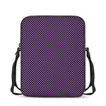 Purple And Black Checkered Pattern Print Rectangular Crossbody Bag