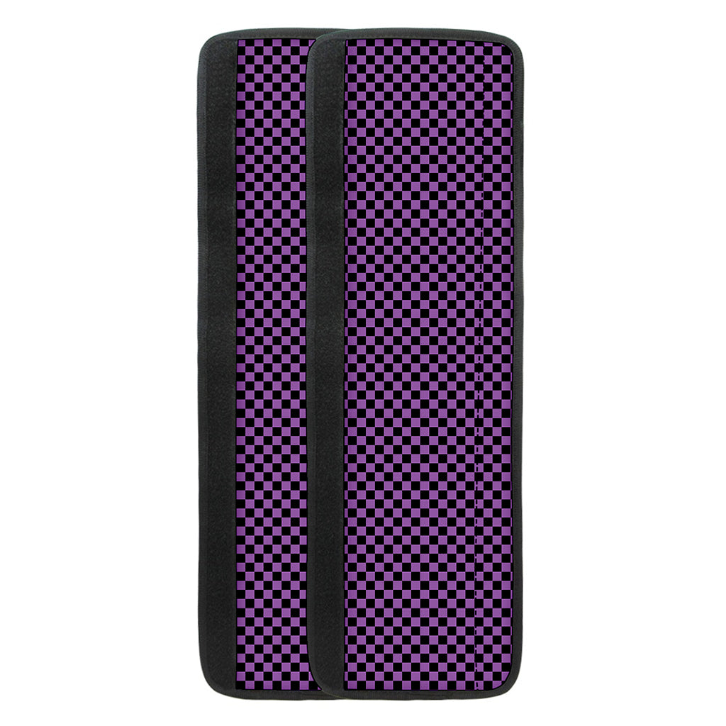 Purple And Black Checkered Pattern Print Refrigerator Handle Covers