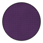 Purple And Black Checkered Pattern Print Round Floor Mat