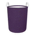 Purple And Black Checkered Pattern Print Round Laundry Basket