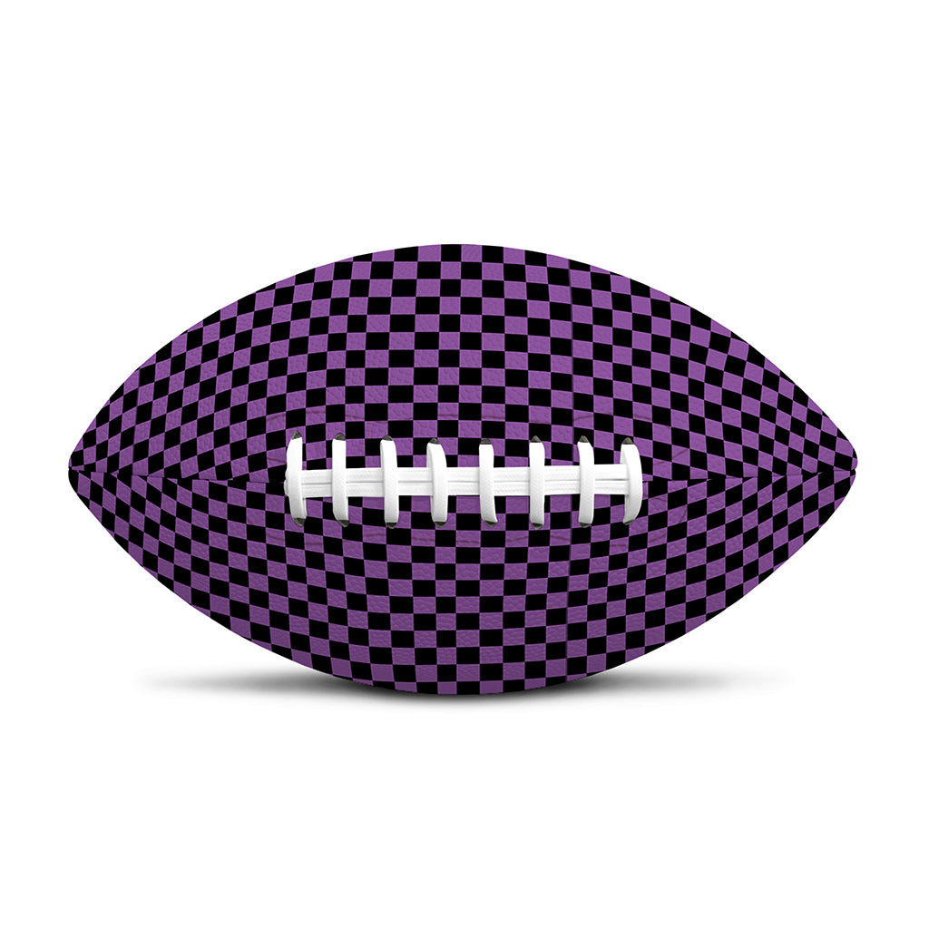 Purple And Black Checkered Pattern Print Rugby Ball