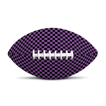 Purple And Black Checkered Pattern Print Rugby Ball