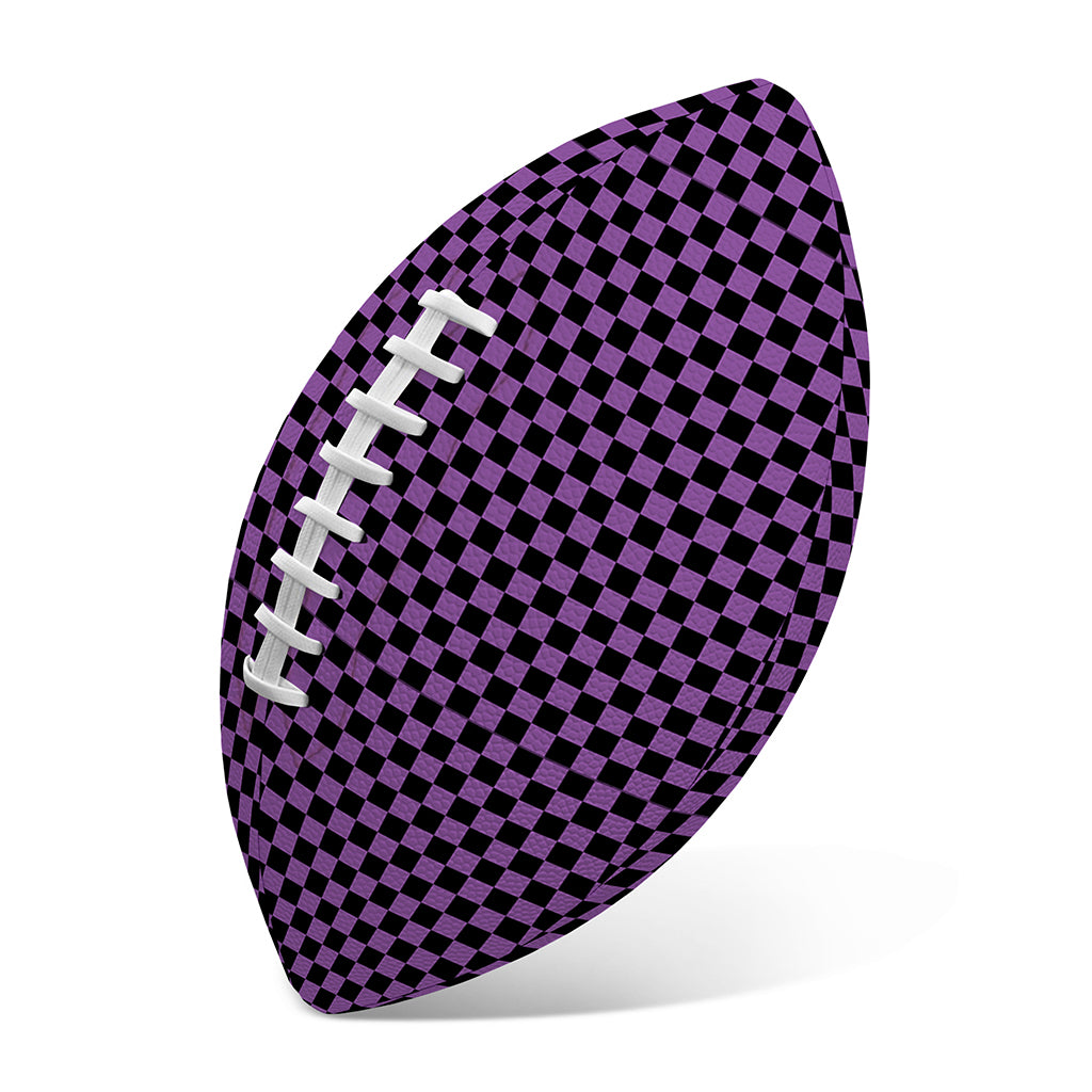 Purple And Black Checkered Pattern Print Rugby Ball