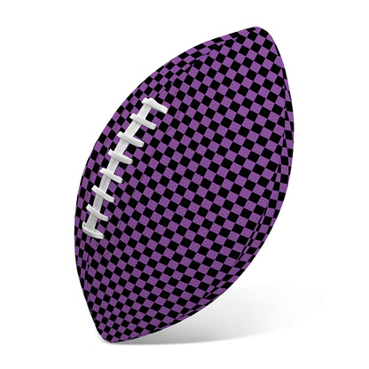 Purple And Black Checkered Pattern Print Rugby Ball