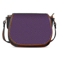 Purple And Black Checkered Pattern Print Saddle Bag
