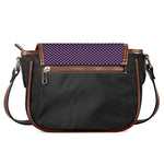 Purple And Black Checkered Pattern Print Saddle Bag