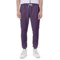 Purple And Black Checkered Pattern Print Joggers