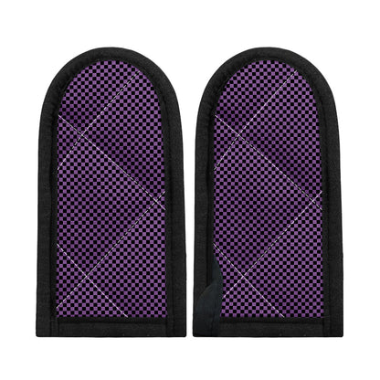 Purple And Black Checkered Pattern Print Skillet Handle Cover