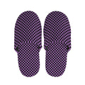 Purple And Black Checkered Pattern Print Slippers