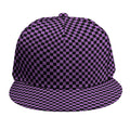 Purple And Black Checkered Pattern Print Snapback Cap