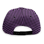 Purple And Black Checkered Pattern Print Snapback Cap