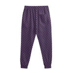 Purple And Black Checkered Pattern Print Sweatpants