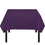 Purple And Black Checkered Pattern Print Tablecloth
