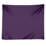 Purple And Black Checkered Pattern Print Tapestry